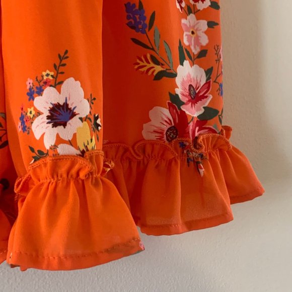 Peach Love California Floral Romper Small - Picture 4 of 5